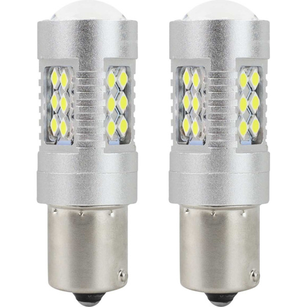 Led spuldzes canbus 3030 24smd ba15s p21w white 12v 24v -01445