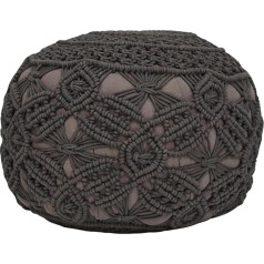 Eftile Home Macrame Ottoman Pouf apaļa liela liela roku adīta kāju paliktnis 100% kokvilnas pupiņu maisiņš Pouf dzīvojamā istaba guļamistaba grīdas terase kāju balsts dīvānam (20