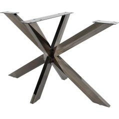 CLP Biloxi galda kājas, galda celiņi no kvadrātveida profiliem, augstums 71 cm, zvaigznes formas galda rāmis, krāsa: rūpnieciski melna, izmērs: M