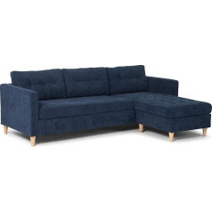 Ebuy24 Marino BA1 Chaise Longue Left or Right (Velvet Dark Blue)