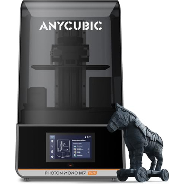 ANYCUBIC Photon Mono M7 Pro 14K 3D printeris, 10,1 collu mono LCD displejs ar COB gaismas avotu, drukas ātrums līdz 170 mm/h, konstantas temperatūras sildīšana, bez nolīdzināšanas, drukas izmērs 223 x 126 x 230 mm