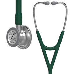 3M Littmann kardioloģiskais IV diagnostiskais stetoskops, standarta krūšu kurvītis, tumši zaļa caurule, nerūsējošā tērauda caurules savienotājs un ausu āķis, 69 cm, 6155