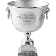 MichaelNoll Champagne Cooler, Champagne Bowl, Bottle Cooler, Aluminium, Silver, Stand, Champagne Cooler, Metal Wine Cooler, Party Drinks Cooler, Cooler for Champagne, Wine and Champagne, XXL 37 cm