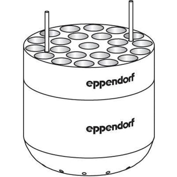 Eppendorf Adapter für 23 Rundbodengefäße 2.6mL-8mL für S-4-104 Rotor, 13mm Durchmesser x 100mm Höhe, 2 Stück