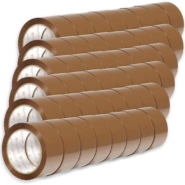 OFITURIA Paketklebeband, Braunes Klebeband, Packband für Umzugskartons und Sendungen, Verpackungsklebeband, Sicheres und Widerstandsfähiges Paketband (50mmx66m, 96 Rollen)