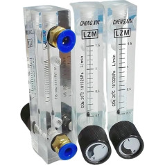 0,1-1 0,1-1,5 0,2-2 LPM LZM-6T CO2-Rotameter mit Steuerventil, zum Eindrücken, 6, 8, 10 mm Schlauch (6 mm Push-In, 60-600 ml/min)