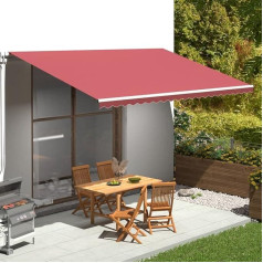 Awning Cloth Awning Canopy Tent Fabrics Sun Protection Replacement Fabrics Awning Fabrics with Valance, without Frame, Water-Repellent, Burgundy Red, 5 x 3 m