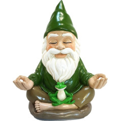 GlitZGlam Zen-Zwerg - Ruhe und Frieden für Ihren Feengarten und Gartenzwerge 9 Inch hohe Miniaturfigur