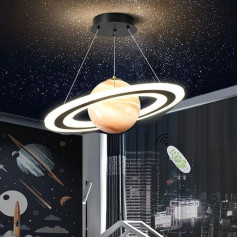 Cblbser Piekaramā lampa Bērnu istaba LED Dimmable Planet Bērnu istabas lampa Apaļš dizains Piekaramā gaisma Meitenes Zēni Zēni Meitenes Bērnu guļamistaba Dekoratīvā lampa Bērnu Piekaramā lampa Oranžs Saturn aplis