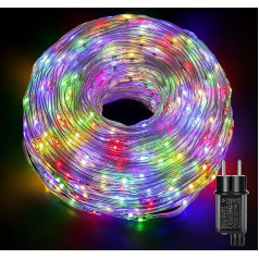 25 m LED virves gaisma, GlobaLink 500 LED Ziemassvētku apgaismojums, āra apgaismojums, IP65 ūdensnecaurlaidīgs, cauruļu pasaku gaismas, PVC stieple, 8 režīmi iekštelpām, ārtelpām, dārzam, kāzām, svinībām, Ziemassvētku dekorēšanai -