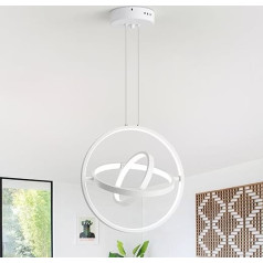 IZOWE Piekarināmā lampa LED Planet Ring Pendant Light Bezmaksas DIY piekarināmā gaisma Regulējams augstums Ēdamistabas lampa Piekarināmā lampa Stilīga izturīga piekarināmā lampa Guļamistabas modernā lustra Lobiji Koridori