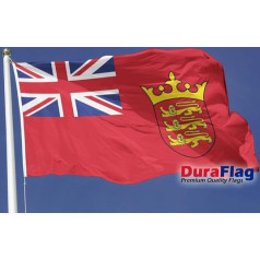 Duraflag Jersey Fahnen mit Seil und Knebelverschluss, 1,5 x 0,9 m, Rot