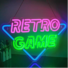 Looklight Retro Game Neon Sign Gamer Neon Light Sign Gaming Neon Sign USB powered Gaming Light Signs for Bedroom, Playroom Gaming Zone Business Bar Club Party Gift for Boys