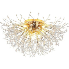 JIINOO Modern Fireworks lustra, 8 spuldzītes Dandelion griestu gaisma, Semi-Flush kristāla apgaismojums, griestu apgaismojums, LED piekaramie gaismekļi viesistabai, guļamistabai (spuldze nav iekļauta)