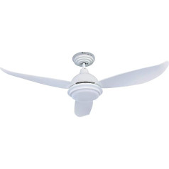 PEPEO - Raja Deckenventilator mit Beleuchtung | Sehr leiser Deckenventilator mit Fernbedienung und dimmbarer LED Beleuchtung. Ventilator Durchmesser 122 cm. Farbe: F], krāsa: Weiß [Energieklasse F]