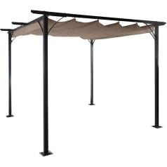 Mendler Pergola HWC-C42 Dārza lapene, izturīga, 6 cm, rāmis + jumta jumts