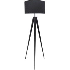 TRIPOD Eleganta stāvlampa Melna retro dizaina stāvlampa Dzīvojamās istabas lampa