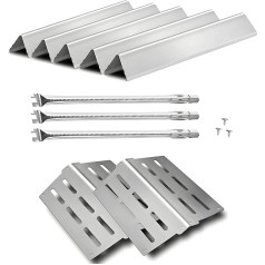 Tombili Flavorizer Bar und Hitzeschutz, Edelstahl-Brennerrohr-Set, Ersatzteil für Weber Genesis 300 Serie E310 E320 E330