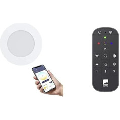 EGLO connect.z Fueva-Z Smart Home LED iegremdējams vannas istabas prožektors, īpaši plakans, diametrs 120 mm, ar tālvadības pulti, balss vadība, Alexa, gaismas krāsa (silti balta/auksti balta), aptumšojams, metāls