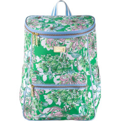 Lilly Pulitzer lielas ietilpības izolēta mugursoma dzesētājs Zaļa pārnēsājama mīksta dzesētāja soma piknikam Pludmales baseins Pārgājieni Ziedu skats