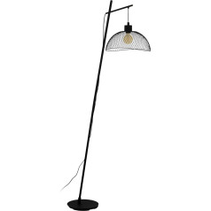 EGLO Pompeya stāvlampa, 1 spuldzes stāvlampa, vintage, industriāla, retro, stāvlampa, izgatavota no tērauda, dzīvojamās istabas lampa melnā krāsā, lampa ar pakāpju slēdzi, ligzda E27