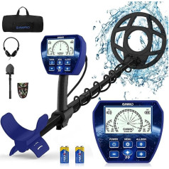 OMMO Metal Detector for Adults and Children, LCD Display, Professional Metal Detector with Pinpoint Mode, 10 Inch Waterproof Spool, Adjustable Stem, Advanced DSP Chip, Battery Reminder