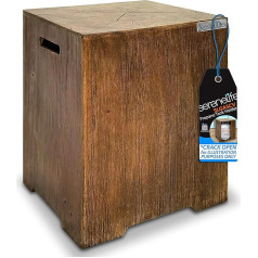 SereneLife Wood Grain degvielas tvertnes turētājs 9 kg tīras degšanas propāna gāzes tvertnei brūns viens izmērs