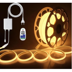 ALITOVE COB LED lente 230 V Dimmable Warm White 2700 K Elastīga 20 m COB 5760 LED lente ar IR tālvadības pulti DIY interjera apgaismojumam mājas dekorēšanai