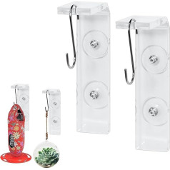 Garden Peeps Saugnapf Fensteraufhänger 2er Set - Vormontierte, extra lange Acryl Aufhänger für Vogelfutterspender, kleine Pflanzen, Windspiele und Gartenornamente