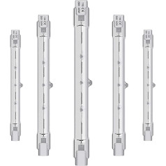 Queeplo R7S halogēnās spuldzes 160 W 230 V Dimmable Warm White 118 mm R7S Halogen Rod Pack of 5