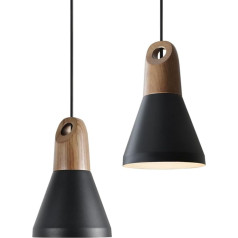 ouglres Pendant Light Black Vintage, 2 Industrial Metal Hanging Lamp, Regulējams augstums Ziemeļvalstu pusdienu galda piekaramais apgaismojums E27 virtuves salai Ēdamistaba Dzīvojamā istaba Guļamistaba Restorāns Bāri Kafejnīcas