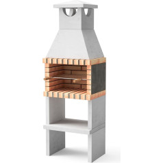 Movelar - Vorgefertigter Grill für Holz und Kohle, Modell Nizza / Zon Plus, Grau, Orange, 62 x 46 x 186 cm, Nr.: 3545 - Naudojimas aukštesnėse patalpose