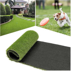 Ileading Kunstrasenteppich, 1,2 m x 1,8 m, realistische Kunstrasenmatte für professionelle Hunde, künstlicher grüner Rasen mit Drainagelöchern für Heimwerker, Terrasse, Fußmatte, Außenspiel,