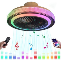 KZT klusais ventilators LED griestu gaisma ar tālvadības pulti Redzams RGB mūzikas griestu ventilators ar apgaismojumu un Bluetooth skaļruni Ventilatora gaisma Ventilatora griestu lampa guļamistabai Bērnu istabas lampa