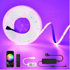 INDARUN COB COB LED sloksne 10M 576 LED RGB WiFi LED sloksne 24V 5A App & Remote Control Gaismas sloksne, kas saderīga ar Alexa un Google Home Dekorācijas mājas virtuves TV ballītei