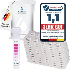 smardy 120 ātrās testēšanas tabletes dzeramajam ūdenim, akvārijam, baseinam - 60 x Phenol Red (pH vērtība) un 60 x DPD1 (brīvais hlors) ar 1 x plastmasas mēģeni