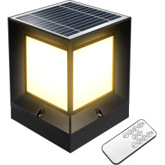 OSALADI Solarleuchten Für Außen Solarpostlicht im Freien S?ulenlicht im Freien Aluminium ?ens?ule Lampe Drei Beleuchtungsmodi Outdoor Post Lampen für Garten Solarleuchten Für Draußen