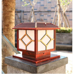 WFZRXFC Flat Top Square Außenpfostenleuchte IP54 Wasserdichte Pfostenleuchte Retro Europäische Solarsäulenlampe Terrasse Zugang Gartenzaun Säulenleuchte