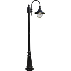 WFZRXFC 2.6m/2.9m super liels sienas lukturis Europäische IP54 wasserdichte Gartenleuchte Hochmast Glaslaterne Traditionelle Victoria Schwarz Aluminium Säulenlampe Vintage Wohnvilla Landschaft im Freien