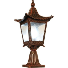 WFZRXFC Retro Outdoor IP55 wasserdichte regendichte Zaun-Tischleuchten Europäische Glaslaterne Säulenlichtpfostenlampen Patio Garden Villa Door Pillar Tischleuchte Regenfeste Sockel-Stigma-Außenlampe