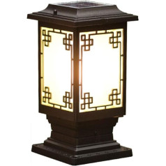 WFZRXFC Retro Solar Outdoor Post Light LED Die-Cast Aluminium Materiāls Post Lantern Aukstā gaisma Siltā gaisma Flash un lietus aizsardzība ielas gaismas veikals pagalms Villa dekorēšana Pillar Lamp