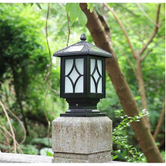 WFZRXFC Einfache Retro Outdoor Post Licht Solar Square Post Lampe Acryl Lampenschirm Wasserdichte Säulenlampe Geeignet für Villa Wand Veranda Straßenlaterne