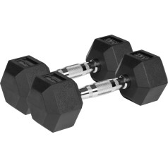 HEX 2x5kg gumijotas čuguna hanteles , ACTIVE