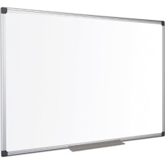 Bi-Office Magnetisches Whiteboard Maya, Trocken Abwischbar, Mit Alurahmen Und Stifteablage, Magnettafel, Memoboard, Lackierte Stahloberfläche, 6 Größen Wählbar, 180 x 90 cm