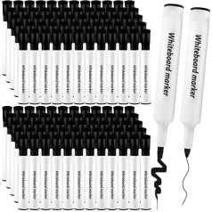 Thenshop Balta tāfeles marķieri Dry Erase Chisel Tip Low Odor Balta tāfeles marķieri izdzēš sauso izdzēšamo marķieri skolai, birojam, mājai 100 Pack