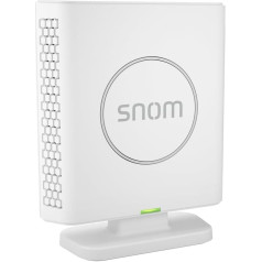 Snom M6 DECT retranslators bezvadu pagarinātā diapazonā, saderīgs ar M300/M400/M700/M900, atbalsta 5 zvanus, viena/vairāku šūnu bāze, platjoslas audio, 112 x 90 x 36 mm