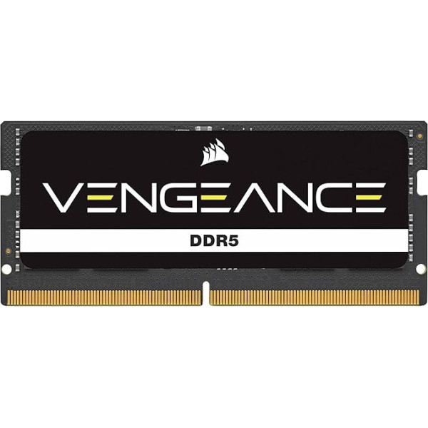 Corsair VENGEANCE SODIMM DDR5 RAM 32GB (1x32GB) 4800MHz CL40 Intel XMP iCUE saderīga datoru atmiņa - melna (CMSX32GX5M1A4800C40)