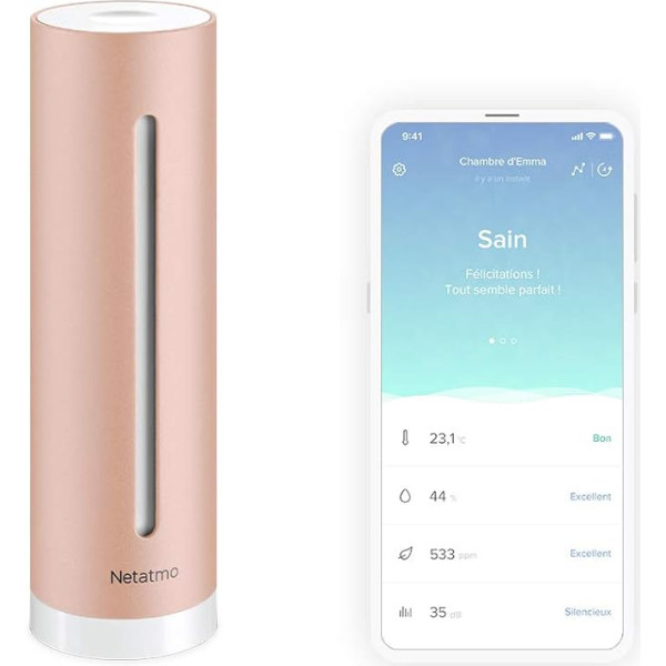 Netatmo gaisa kvalitātes mērītājs, temperatūras, mitruma, trokšņa un CO2 sensori