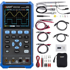 HDS2102S OWON Oscilloscope 3 in 1 Double Channels + 1 CH Signal Source Handheld Digital Oscilloscope with 500MS/s Sample Rate + 4 1/2 Digits Multimeter + 25MHz Signal Generator