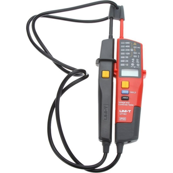 Uni-T UT18C Spannungs- und Durchgangsprüfer mit LCD/LED-Anzeige, Date Hold RCD Test